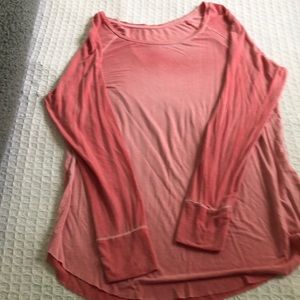 Very light weight, long sleeved ombré t-shirt